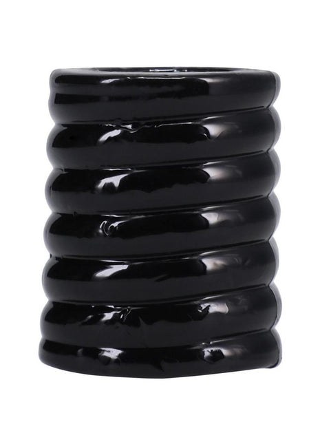 Rock Solid The Cage Textured Cock Ring - Black
