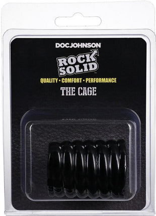 Rock Solid The Cage Textured Cock Ring - Black