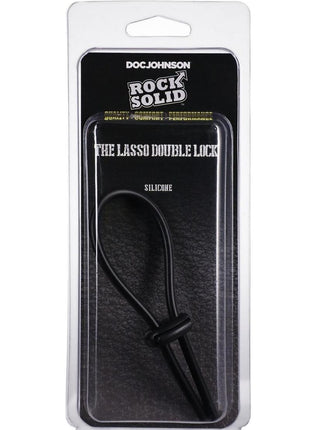 Rock Solid Lasso Double Lock Adjustable Silicone Cock Ring - Black