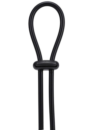 Rock Solid Lasso Double Lock Adjustable Silicone Cock Ring - Black