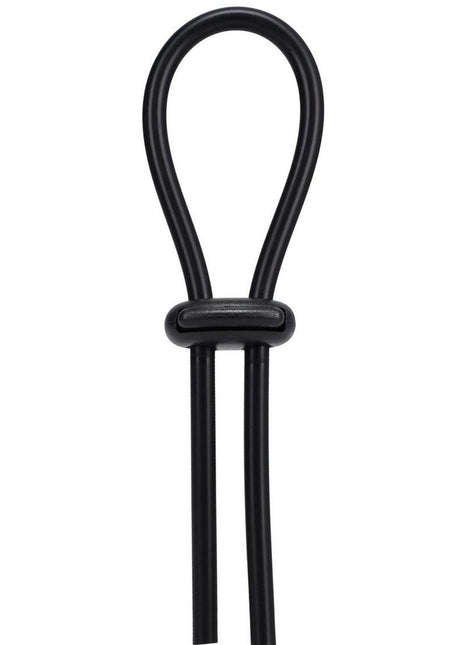 Rock Solid Lasso Double Lock Adjustable Silicone Cock Ring - Black