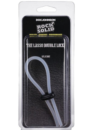 Rock Solid Lasso Double Lock Adjustable Silicone Cock Ring - White