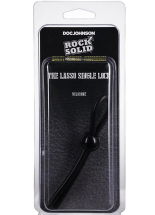 Rock Solid The Lasso Single Lock Adjustable Silicone Cock Ring - Black