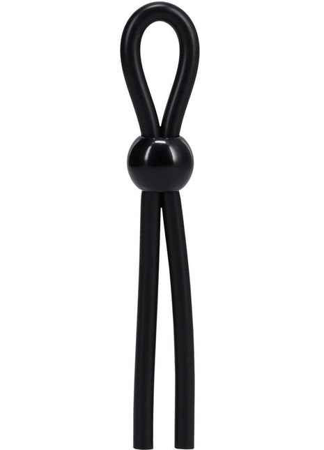 Rock Solid The Lasso Single Lock Adjustable Silicone Cock Ring - Black