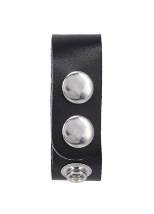 Rock Solid The Leather 3 Snap Adjustable Cock Ring