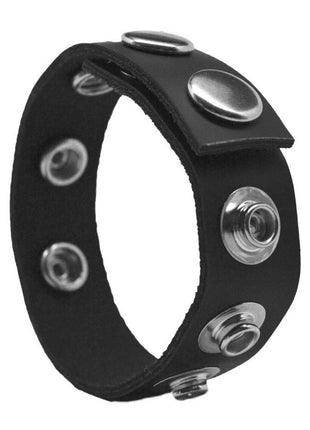 Rock Solid The Leather 5 Snap Adjustable Cock Ring