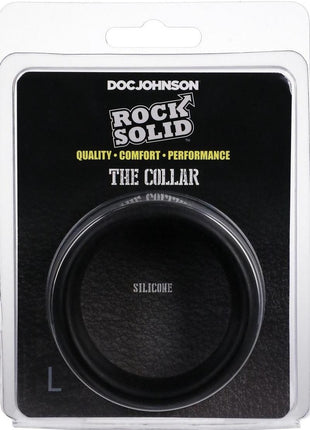 Rock Solid The Silicone Collar Cock Ring - Black - Large
