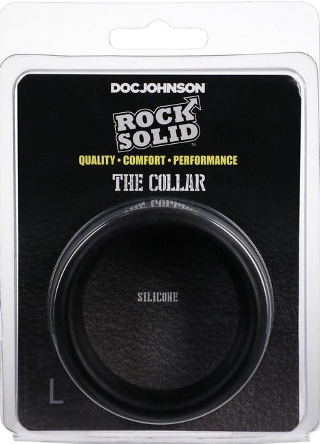 Rock Solid The Silicone Collar Cock Ring - Black - Large
