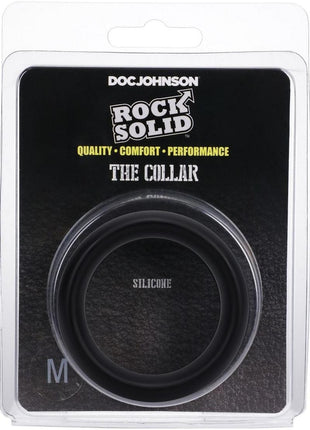 Rock Solid The Silicone Collar Cock Ring - Black - Medium