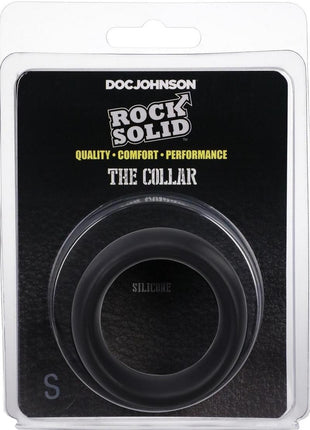 Rock Solid The Silicone Collar Cock Ring - Black - Small