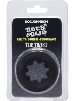 Rock Solid The Twist Silicone Cock Ring - Black