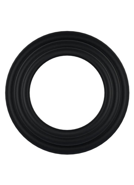 Rock Solid Tri-Pack Rubber Gasket Cock Ring - Black