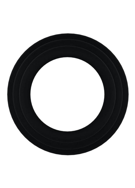 Rock Solid Tri-Pack Silicone Gasket Cock Ring - Black