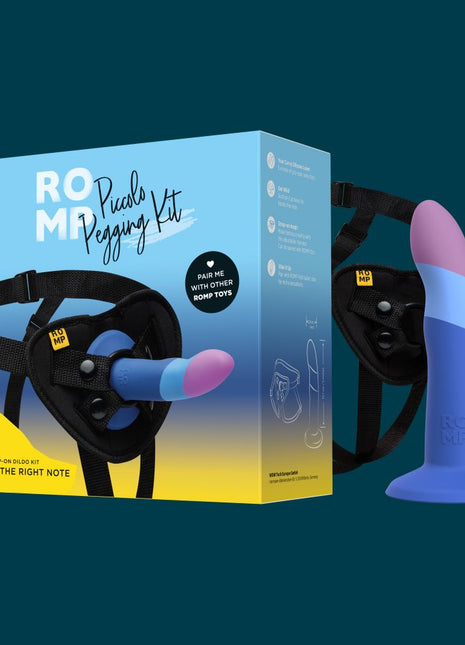 ROMP Piccolo 3 Color 5.5" Dildo Pegging Kit