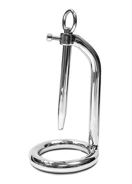 Rouge Chastity Cock Ring and Urethral Probe - Stainless - Steel