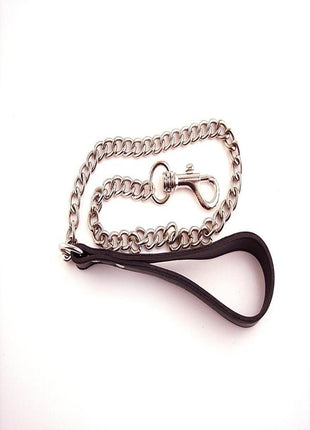 Rouge Leather Lead Chain - Black/Metal