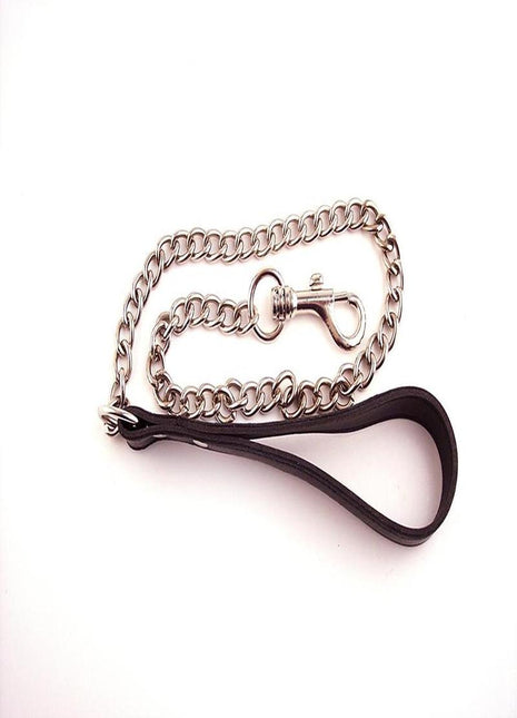 Rouge Leather Lead Chain - Black/Metal