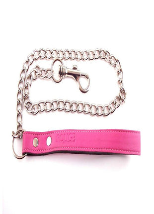Rouge Leather Lead Chain - Metal/Pink