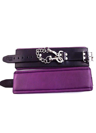 Rouge Padded Leather Adjustable Ankle Cuffs - Black/Purple