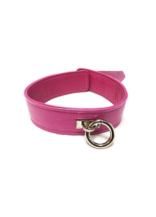 Rouge Plain Leather Adjustable Collar 1 Ring