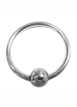 Rouge Stainless Steel Glans Ring with Ball Cock Ring - Silver