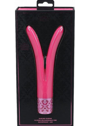Royal Gems Dueling Queens Rechargeable Silicone Vibrator - Pink