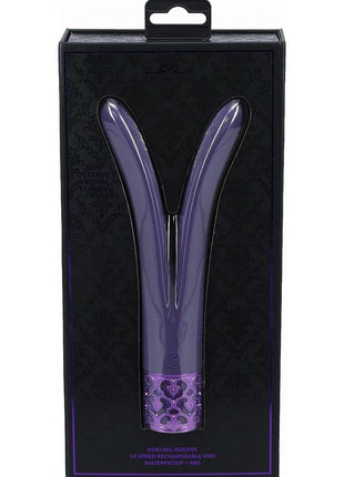 Royal Gems Dueling Queens Rechargeable Silicone Vibrator - Purple