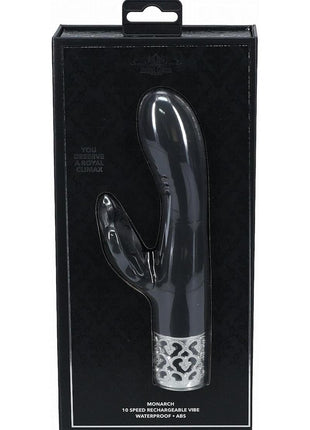 Royal Gems Monarch Rechargeable Silicone Vibrator - Black
