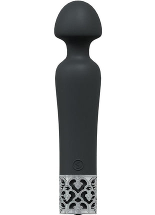 Royal Gems Scepter Silicone Rechargeable Vibrator - Black