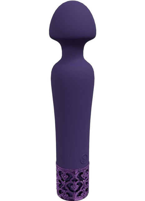 Royal Gems Scepter Silicone Rechargeable Vibrator - Purple