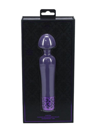 Royal Gems Scepter Silicone Rechargeable Vibrator - Purple