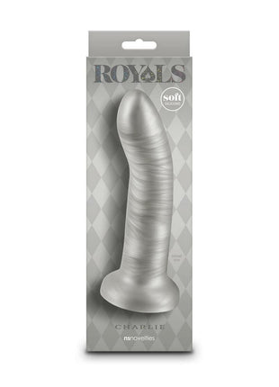 Royals Charlie Silicone Dildo - Silver - 7in