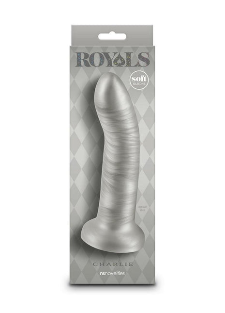 Royals Charlie Silicone Dildo - Silver - 7in