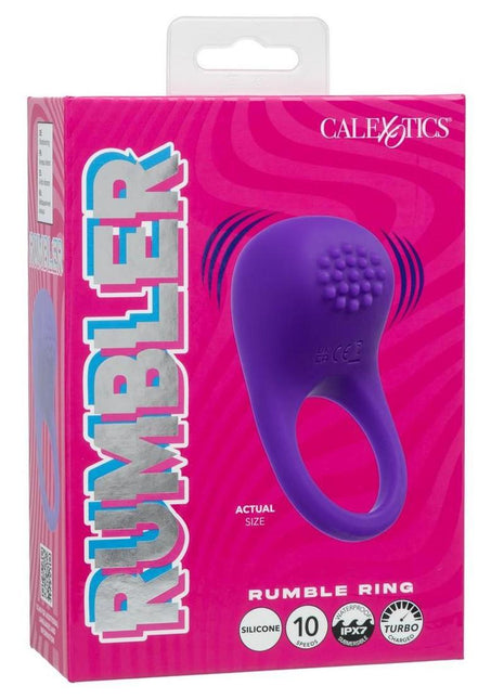 Rumbler Rumble Rechargeable Silicone Cock Ring - Purple