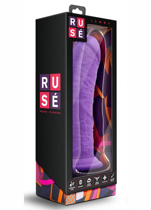 Ruse Jammy Silicone Dildo - Purple - 8in