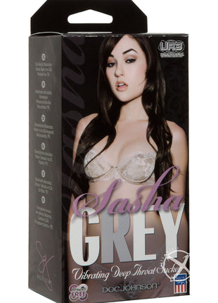 Sasha Grey Ultraskyn Deep Throat Sucker Vibrating Masturbator with Bullet - Mouth - Flesh/Vanilla