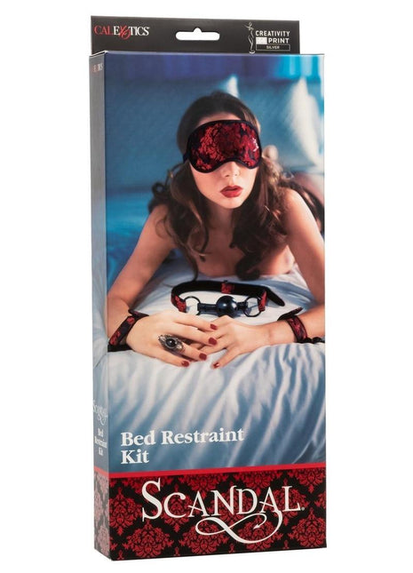 Scandal Bed Restraint Kit - Black/Red