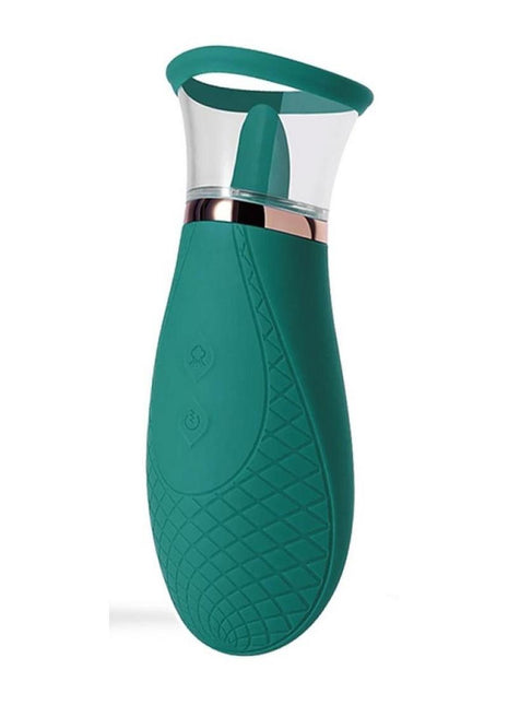Scioness Sucking and Licking Rechargeable Silicone Clitoral Stimulator - Green