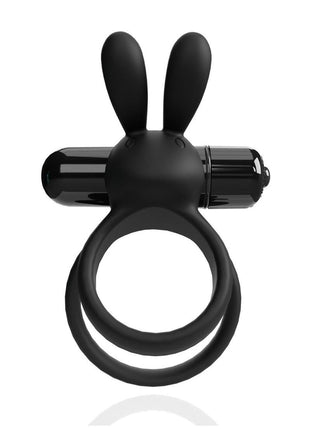 4b Ohare XL Rechargeable Silicone Rabbit Vibrating Cock Ring - Black - XLarge
