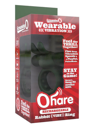 Screaming O Ohare Rechargeable Silicone Vibrating Cock Ring - Green