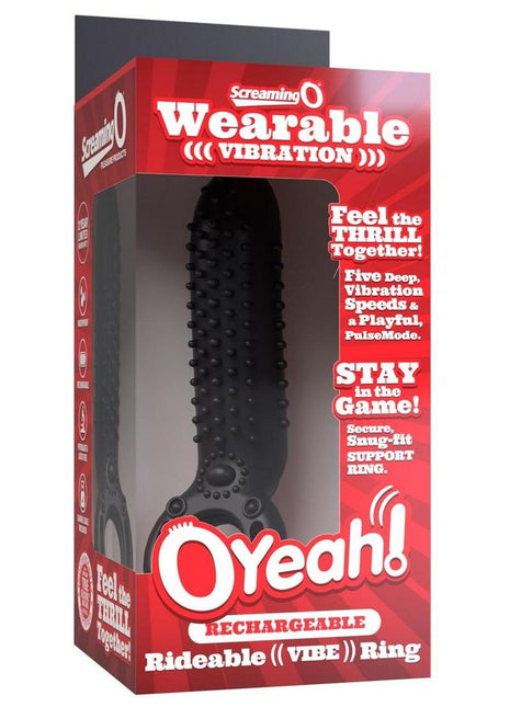 Screaming O Oyeah Rechargeable Silicone Cock Ring - Black
