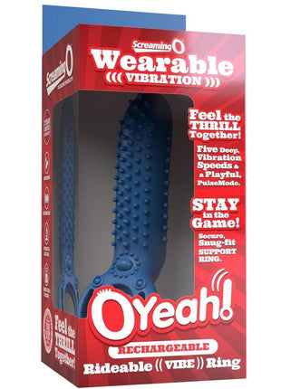 Screaming O Oyeah Rechargeable Silicone Cock Ring - Blue