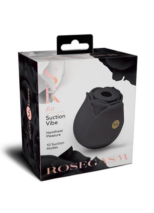 Secret Kisses Rosegasm Air Rechargeable Silicone Clit Stimulator - Black