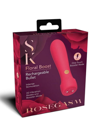 Secret Kisses Rosegasm Floral Boost Rechargeable Silicone Bullet Vibrator - Red