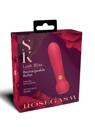 Secret Kisses Rosegasm Lush Bliss Rechargeable Silicone Bullet Vibrator - Red