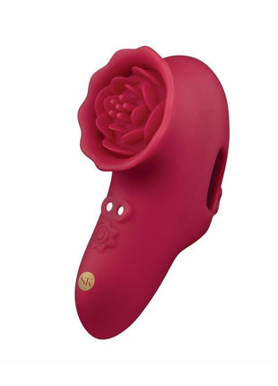 Secret Kisses Rosegasm Playful Petal Rechargeable Silicone Finger Vibrator - Red