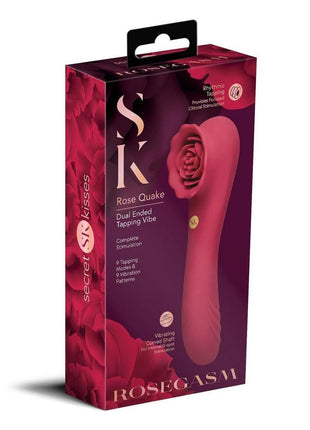 Secret Kisses Rosegasm Quake Rechargeable Silicone Dual Vibe - Red