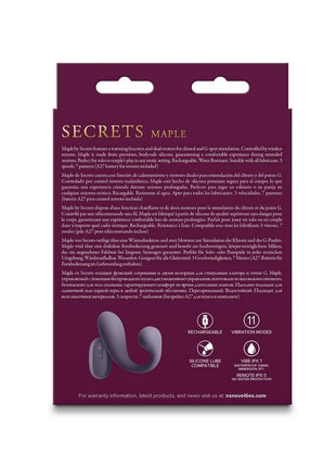 Secrets Maple Rechargeable Silicone G-Spot Warming Vibrator with Clitoral Stimulation