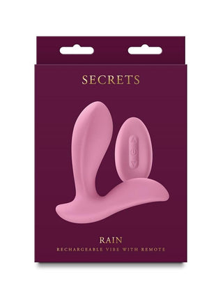 Secrets Rain Rechargeable Silicone Vibrator with Remote - Pink
