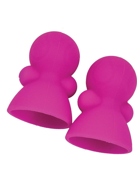 Seduce Me Nipple Suckers Silicone Vibrating - Pink